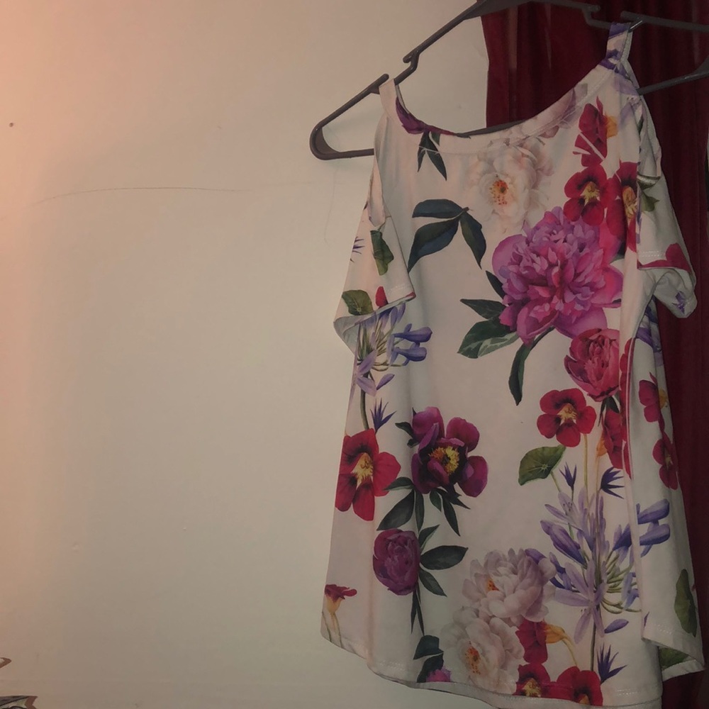 Gaze pink & red floral top